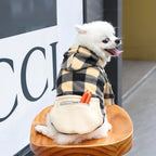 Sweat-shirt à capuche à carreaux - chien ou chat