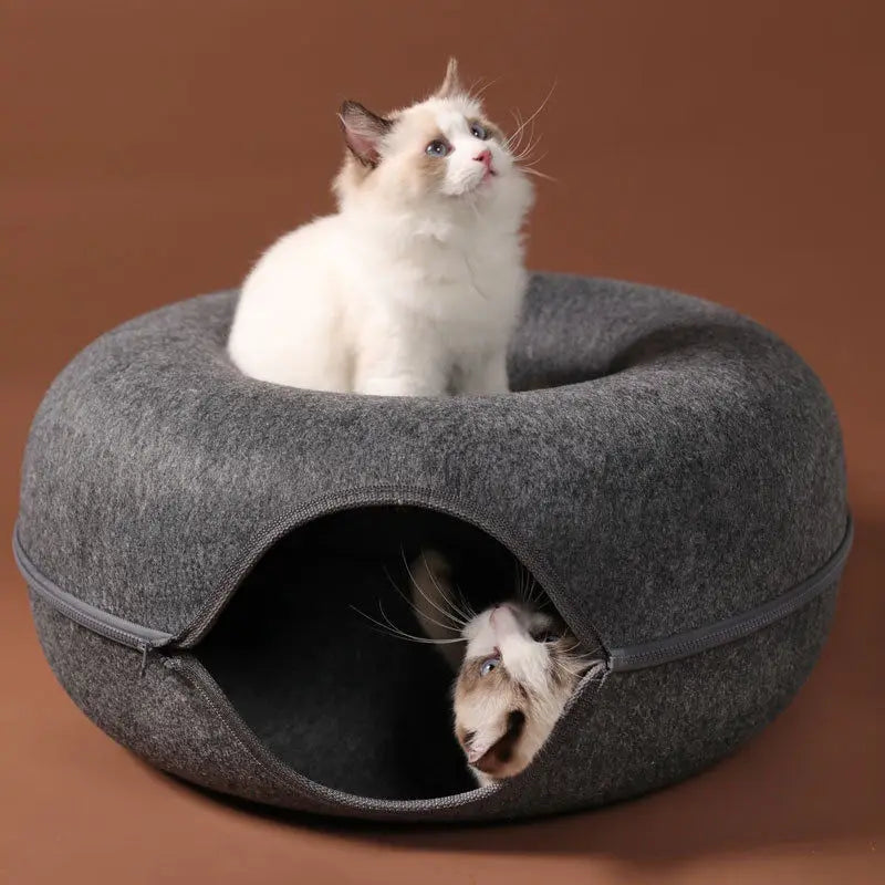 Tunnel Donut en Feutre pour Chat