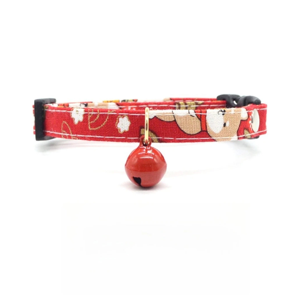 Collier rouge avec clochette - chaton et chat