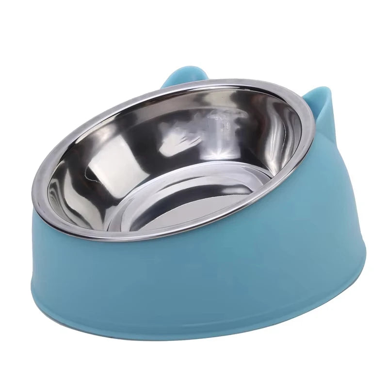 Bol incliné en inox pour chat ou petit chien