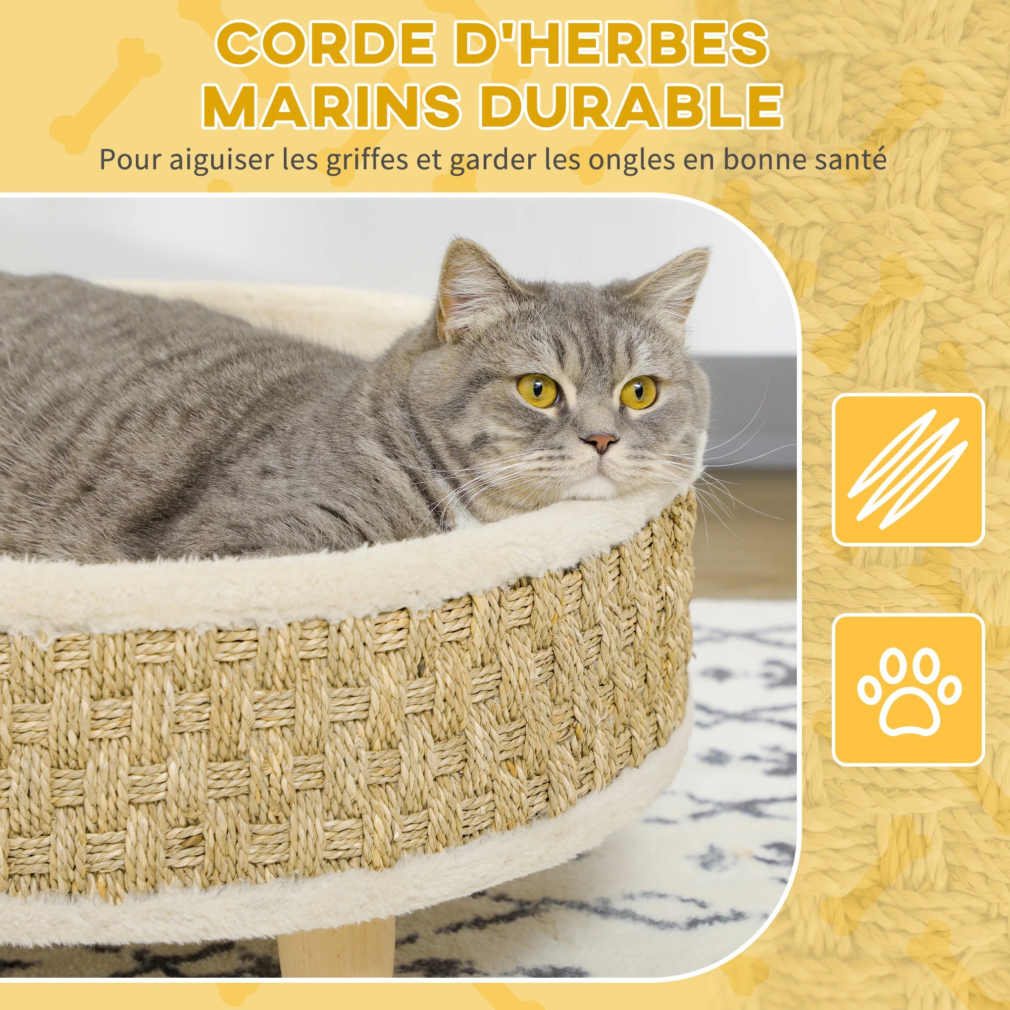 Panier rond sur pieds - chien ou chat