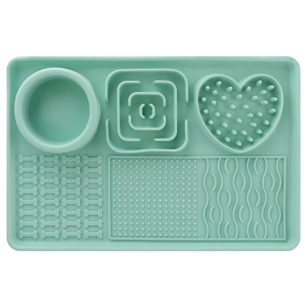 Tapis de léchage lent pour chien avec ventouse