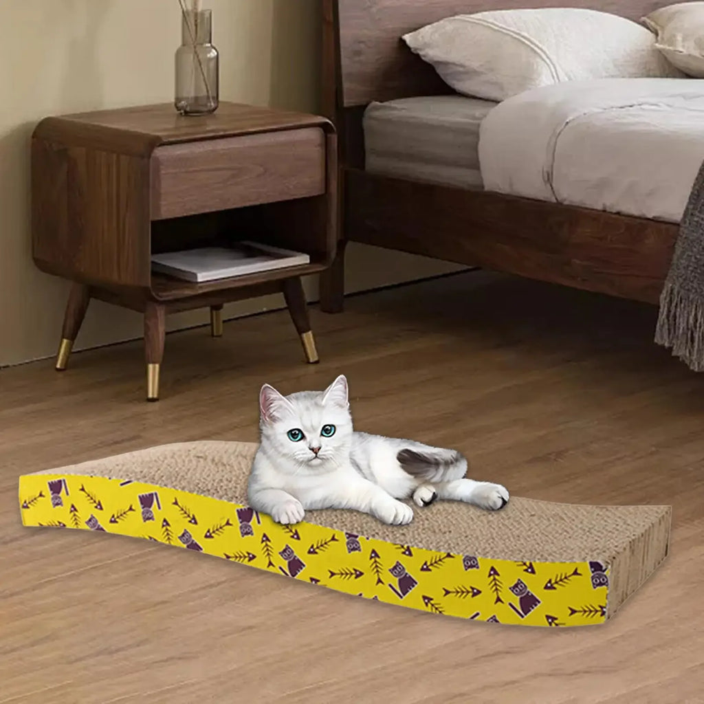 Planche griffoir en carton pour chat avec espace repos