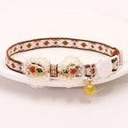 Collier Chat Nœud Papillon Dentelle & Clochette