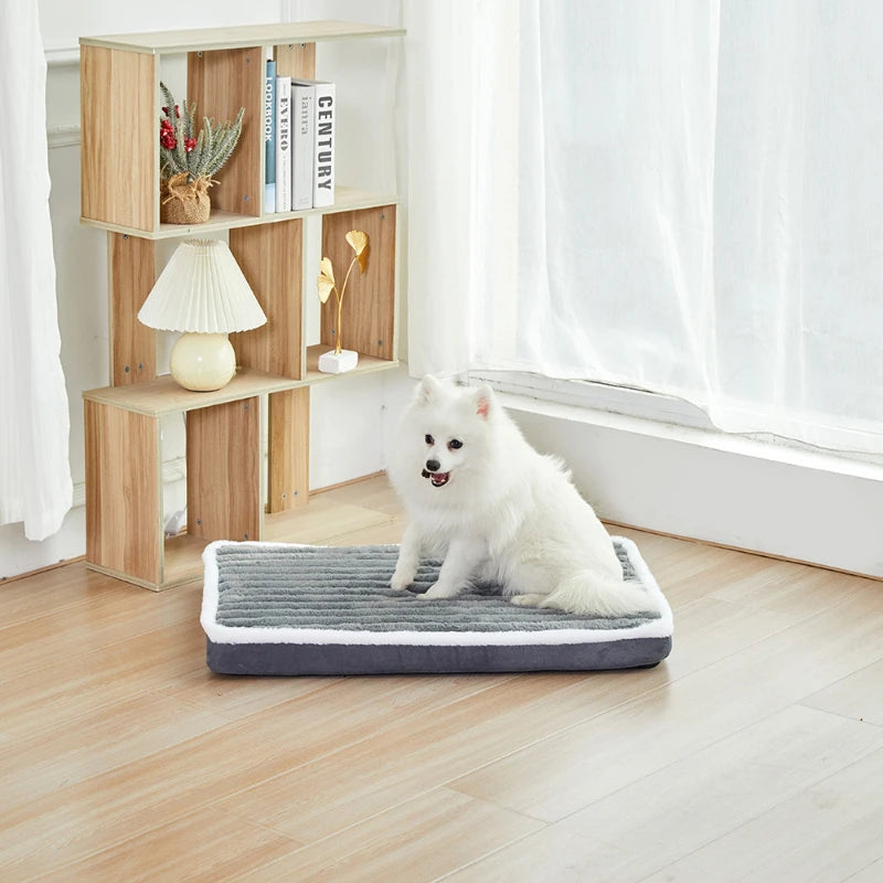Lit rectangulaire ultra peluche en mousse pour chien et chat