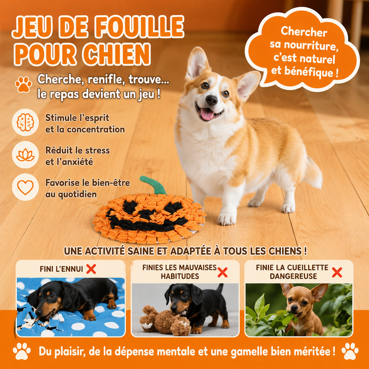 Tapis de fouille Halloween - chien