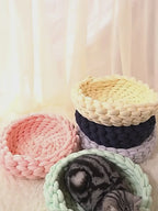 Panier rond tressé ultra doux pour chat