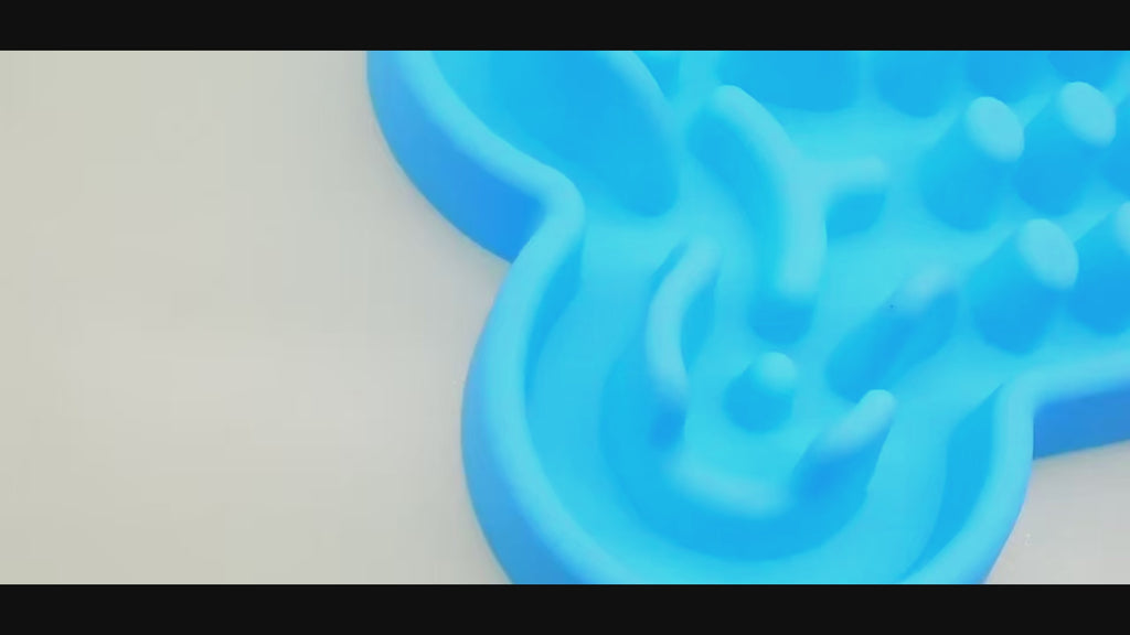 Gamelle lente en silicone en forme d’os pour chien et chat