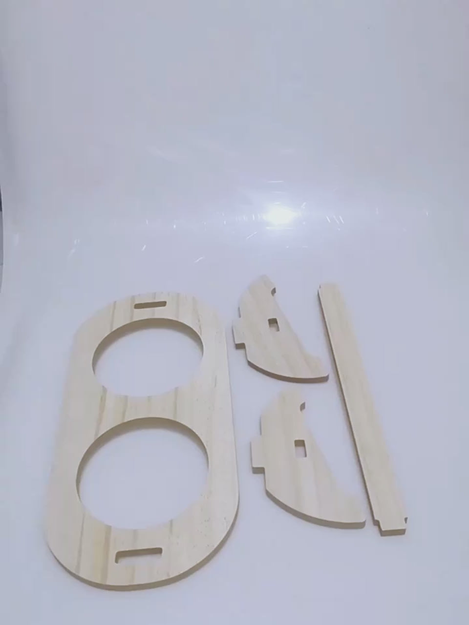 Bol double en inox avec support bois