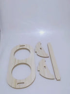 Bol double en inox avec support bois