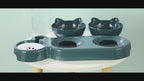 Bol triple 3-en-1 avec distributeur d’eau automatique pour chats et petits chiens
