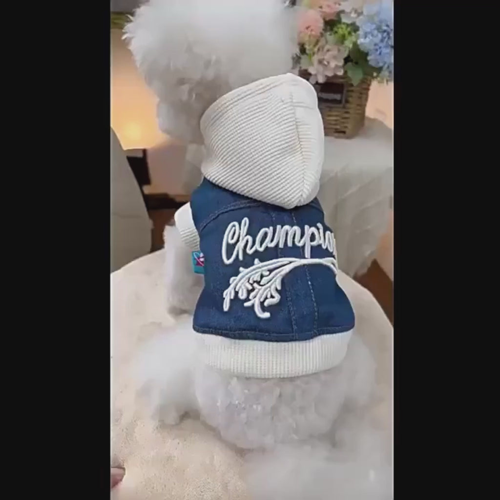 Veste à capuche style collège - chien et chat
