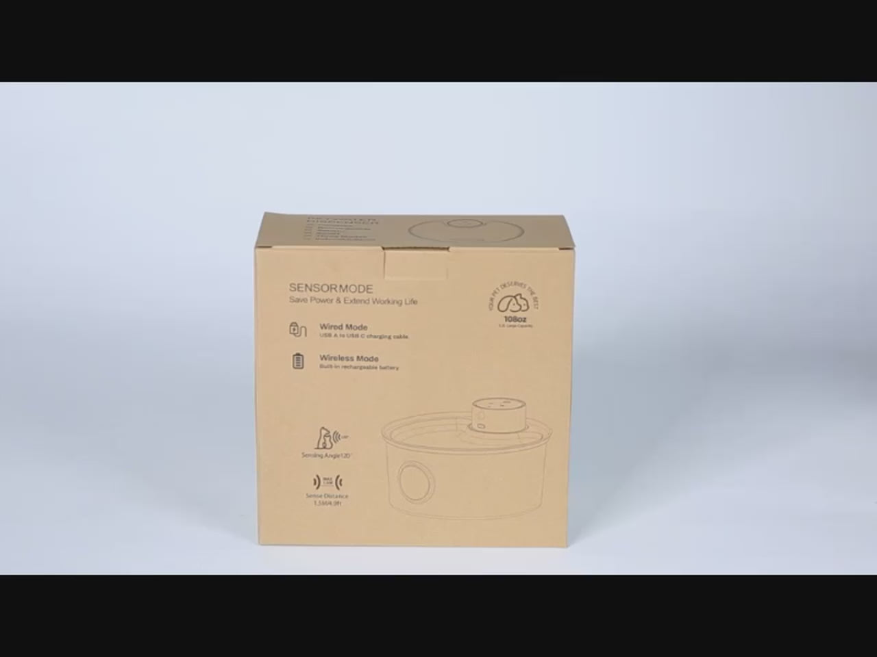 Fontaine à eau automatique en inox pour chat et chien 3,2 L