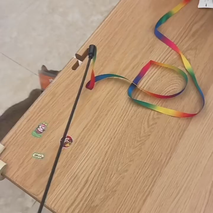 Baguette ruban coloré interactif pour chat