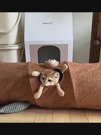 Tunnel interactif pliable pour chat avec balle suspendue