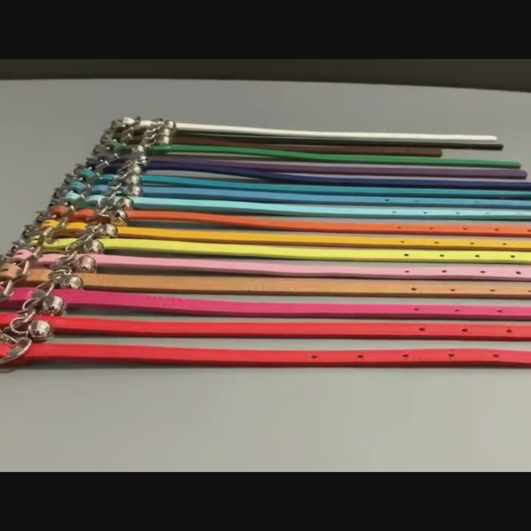 Collier en cuir pour chat et petit chien