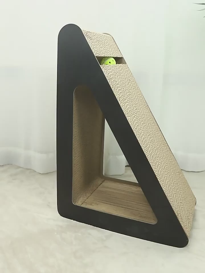 Griffoir 2 en 1 en carton avec balles rotatives pour chat