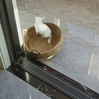 Maison de Couchage en Rotin pour Chat