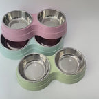 Double bol en acier inoxydable pour chien & chat