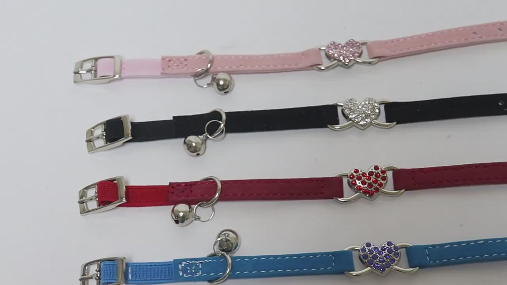 Collier pour Chat Élastique avec Cœur et Cloche
