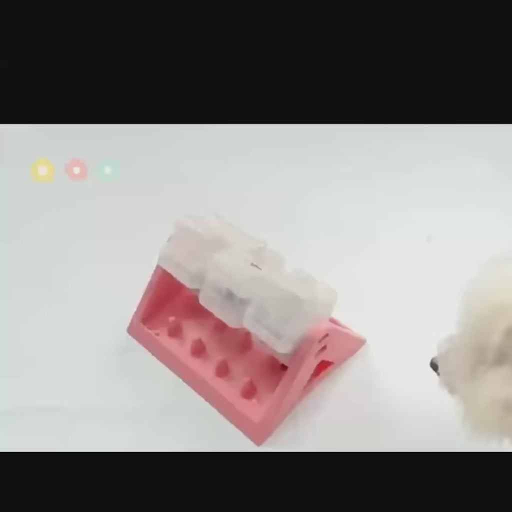 Jouet triangulaire distributeur de friandises interactif pour petit chien et chat