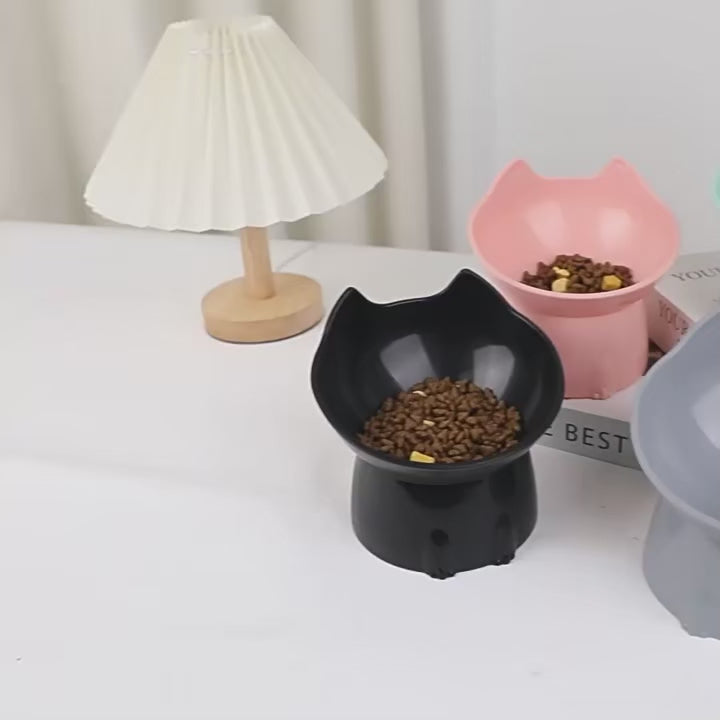 Plat surélevé bord moustaches pour chat