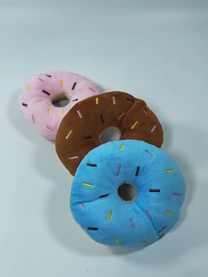 Jouet donut en peluche pour chien